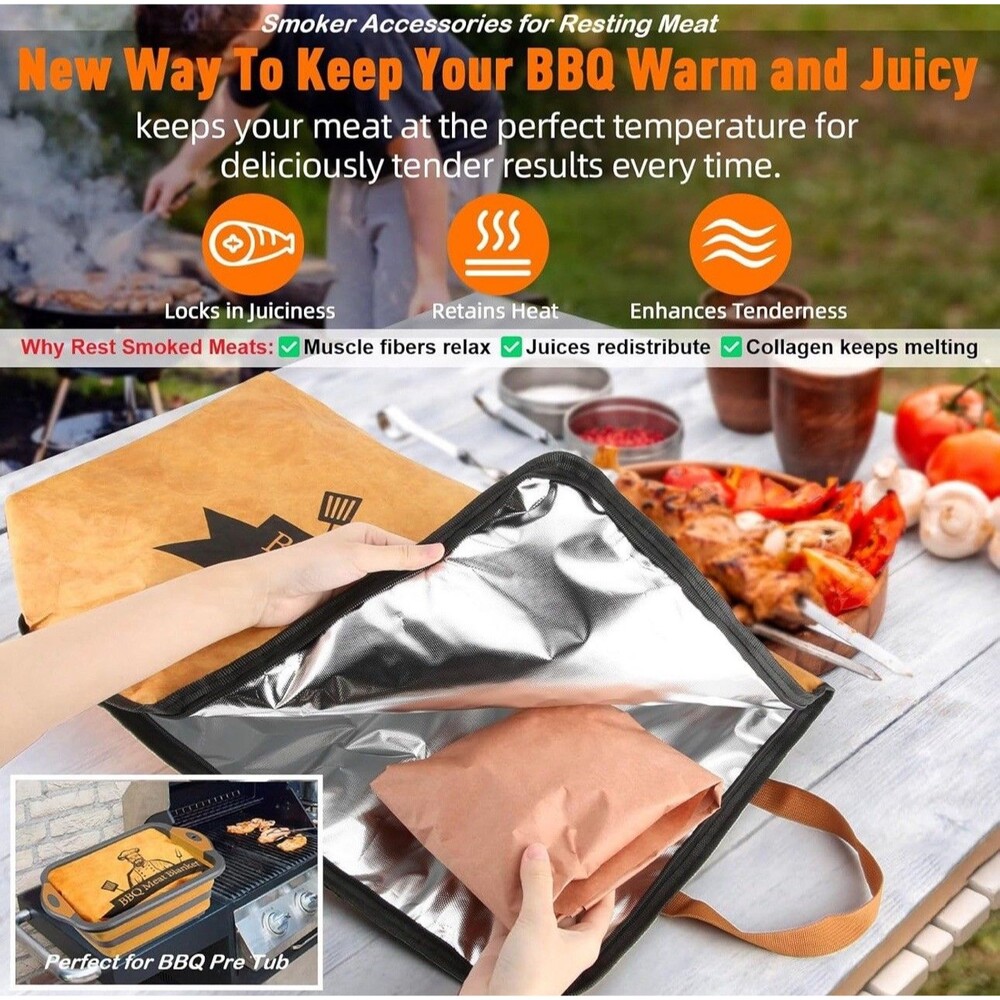 21In BBQ Blanket for Resting Meat-Smoking Meat Insulated Bag for Brisket/Beef/Po - Picture 3 of 5